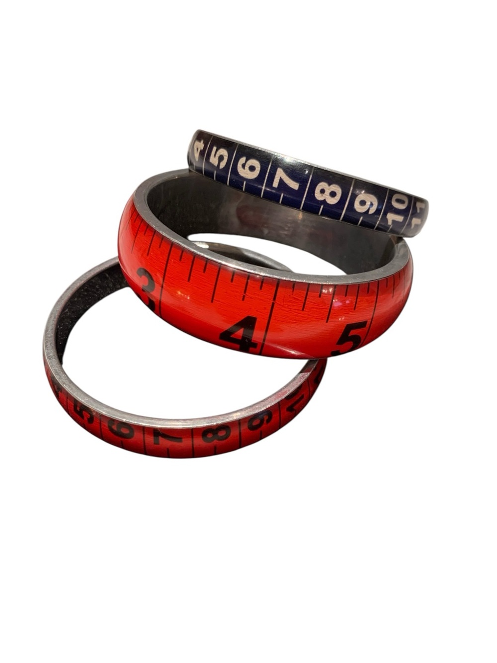 🌹RETRO TAPE MEASURE BANGLE BRACELETS❤️3 TOTAL! EXCELLENT CONDITION! - Picture 2 of 5